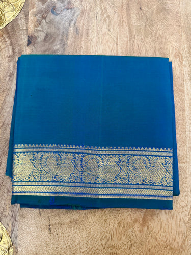 Kanchivaram Pure Silk Pure Zari Silk Saree | Pink | Contrast Blue Blouse | Gold Zari | Handwoven | Ships from California